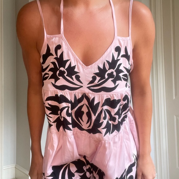 Free People Pink Embroidered Romper - Picture 3 of 8
